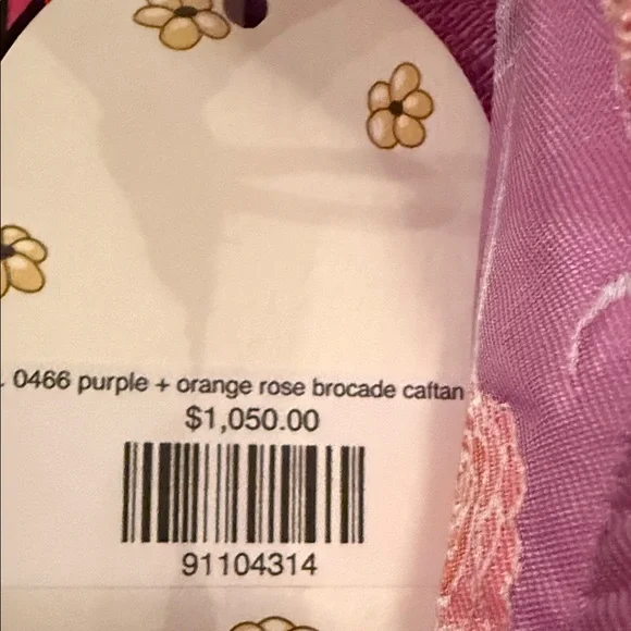 ICONIC LA VIE STYLE HOUSE Purple/Pink Orange Silk Brocade Long Caftan Coat NWT - Picture 11 of 11